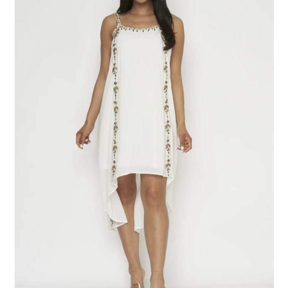 WHITE HIGH LOW DRESS